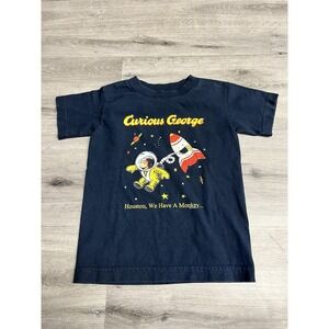Vintage Curious George Astronaut George Blue T-Shirt Sz Small Houston We Have